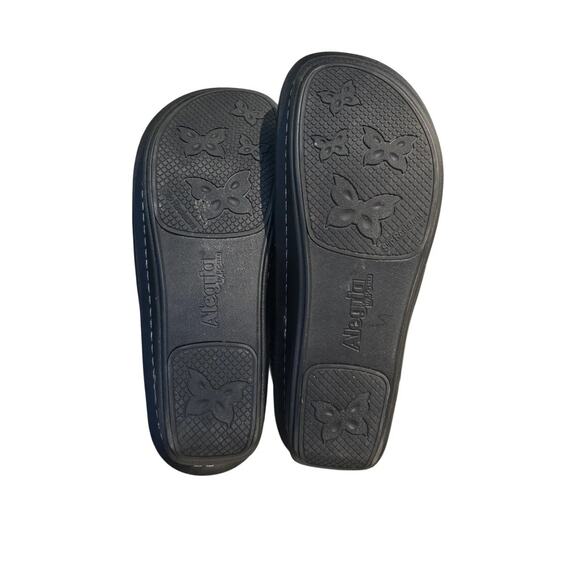 Alegria Classic Black Embossed Rose Mary Jane Clog Mule slip on 40 - Picture 5 of 6